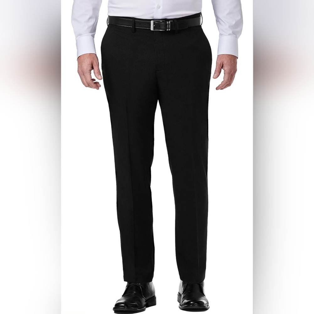 Reaction Kenneth Cole Men's NWT Black Slim Fit Pleated Dress Pants Sz 34W x 32L